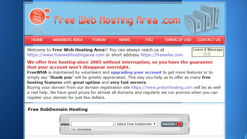 FreeWebHostingArea